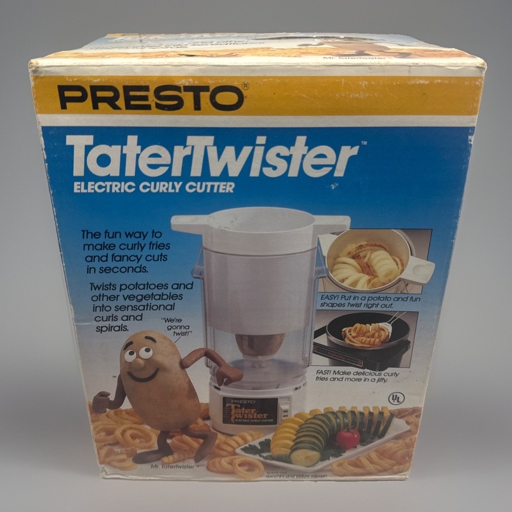 Presto Tater Twister 02930 Electric Curly Fries Cutter Slicer Peeler Fast Ship!